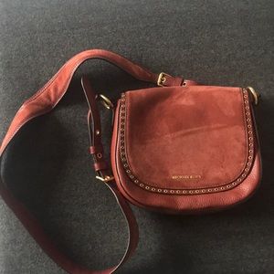 Reddish-brown Michael Kors Brooklyn saddle bag